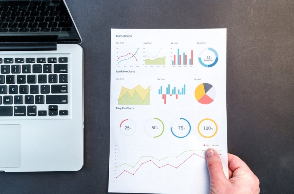 What SEO Tools Are Actually Worth Paying For in 2026? Marketing charts and data reports displayed next to a laptop, showcasing how white-label SEO services from Shami IT Firm help analyze search metrics.